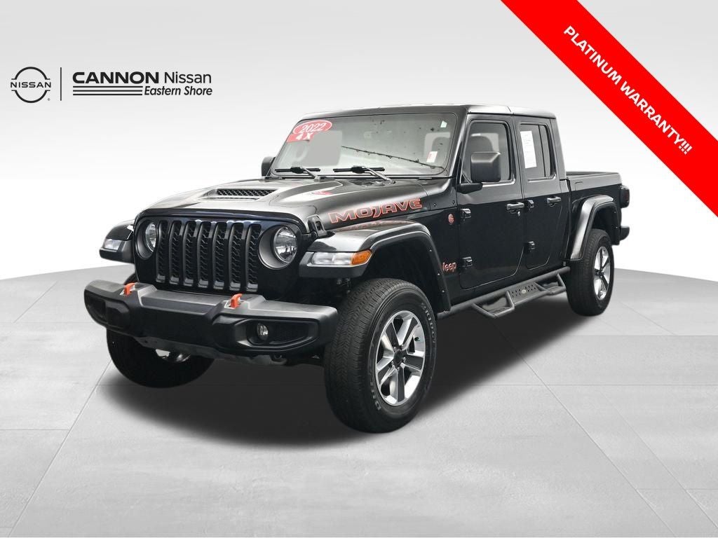 2022 Jeep Gladiator Mojave in Black Clearcoat — front three-quarter view