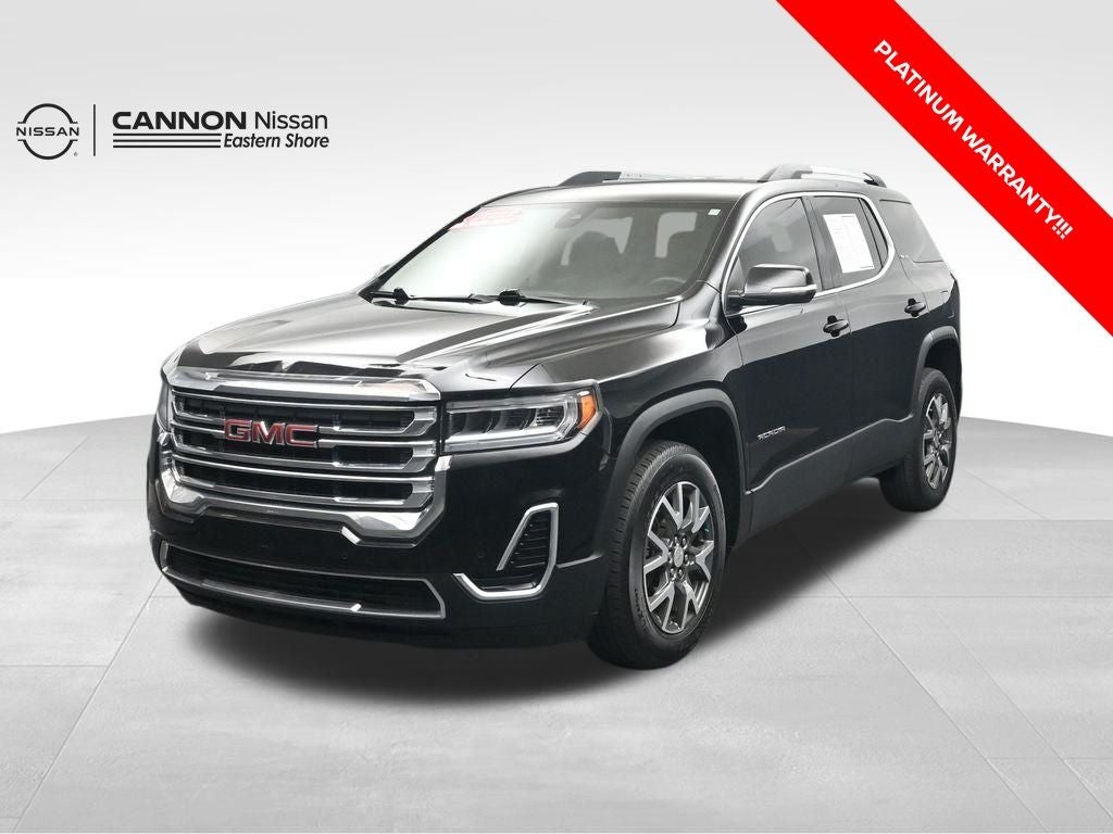 2023 GMC Acadia SLE in Ebony Twilight Metallic — front three-quarter view