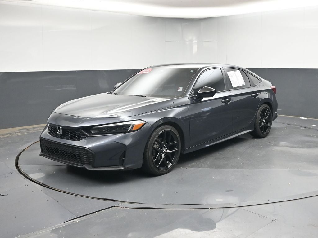 2026 Honda Civic Sport in Meteorite Gray Metallic — front three-quarter view