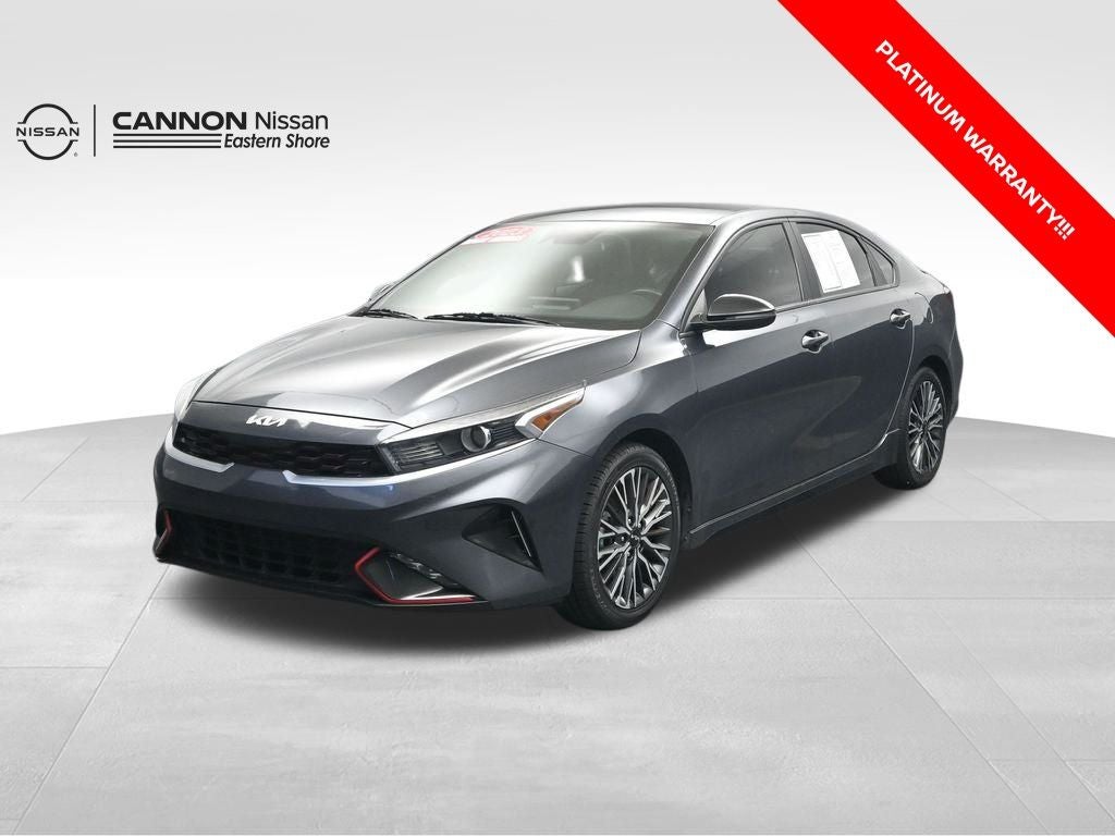 2023 Kia Forte GT-Line in Gravity Gray — front three-quarter view