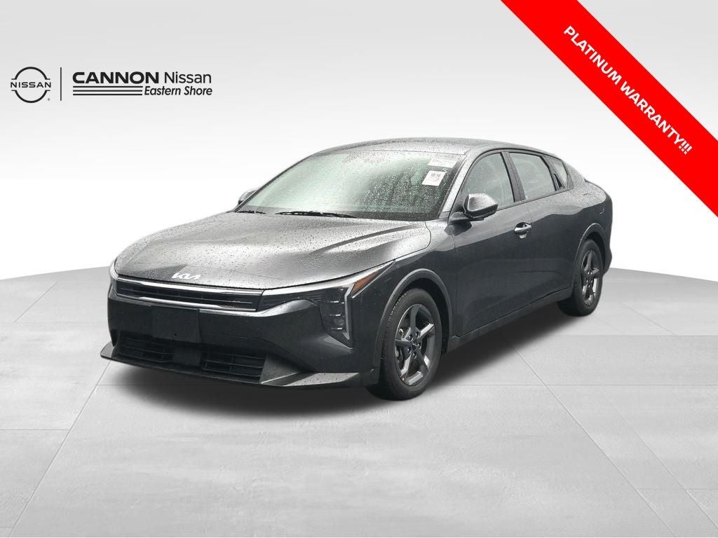 2025 Kia K4 LXS in Interstellar Gray — front three-quarter view