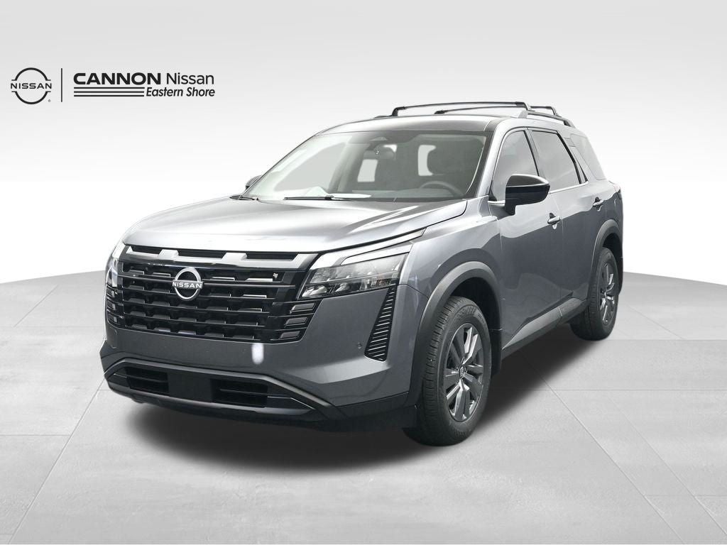 2026 Nissan Pathfinder SV in Gun Metallic — front three-quarter view