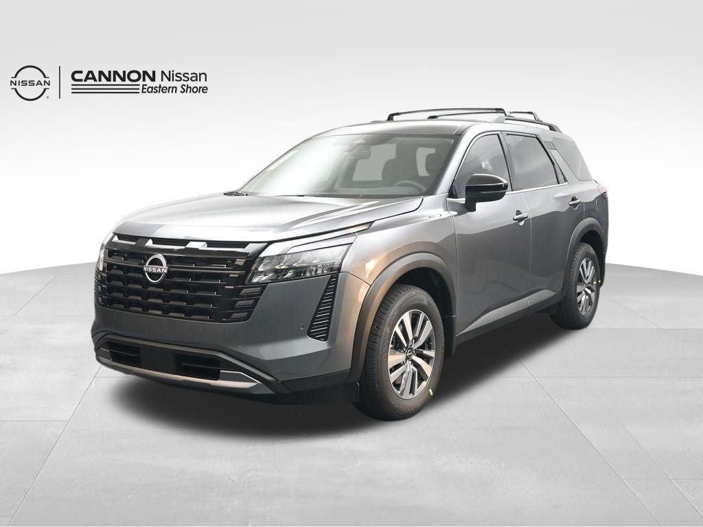 2026 Nissan Pathfinder SL in Gun Metallic — front three-quarter view