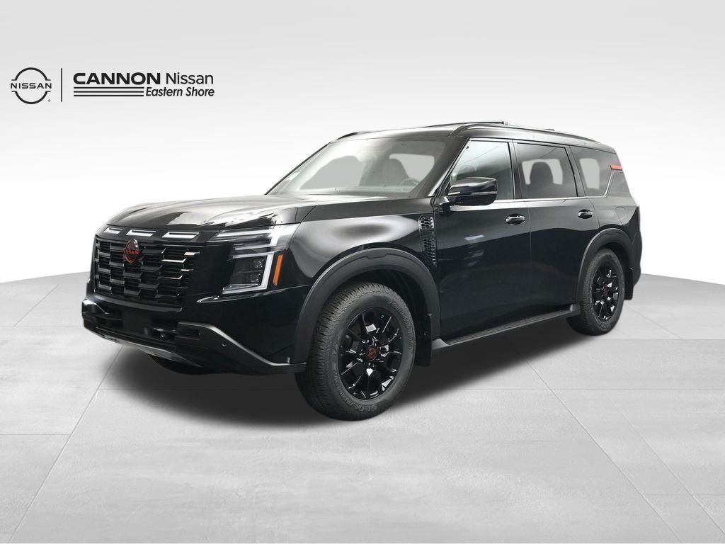 2026 Nissan Armada PRO-4X in Super Black — front three-quarter view