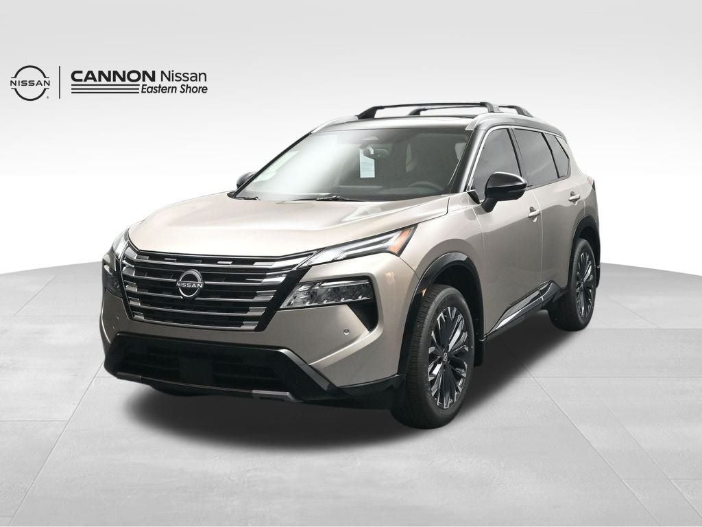 2026 Nissan Rogue Platinum in Champagne Silver Metallic — front three-quarter view